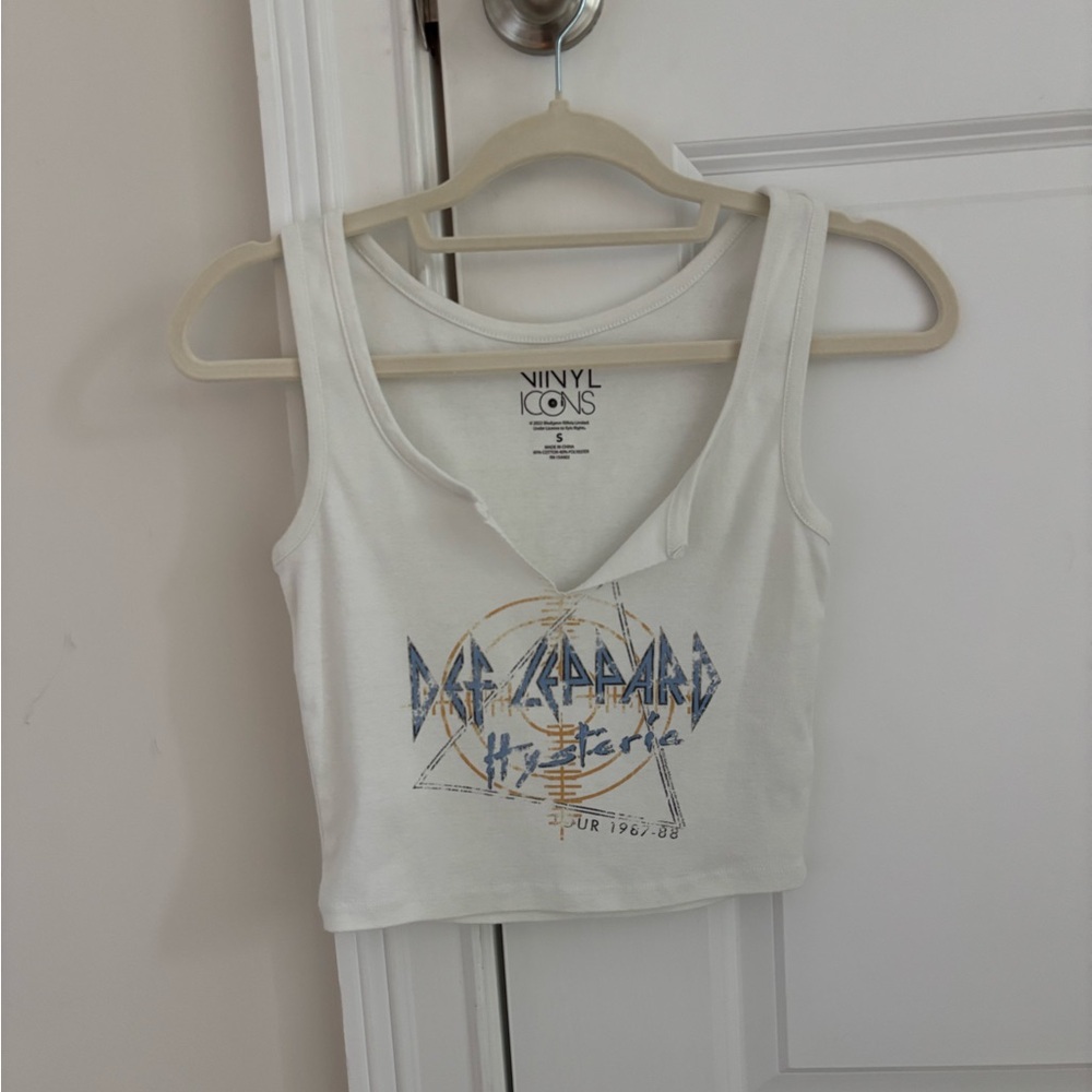 Vinyl Icons White Graphic Tank Top
